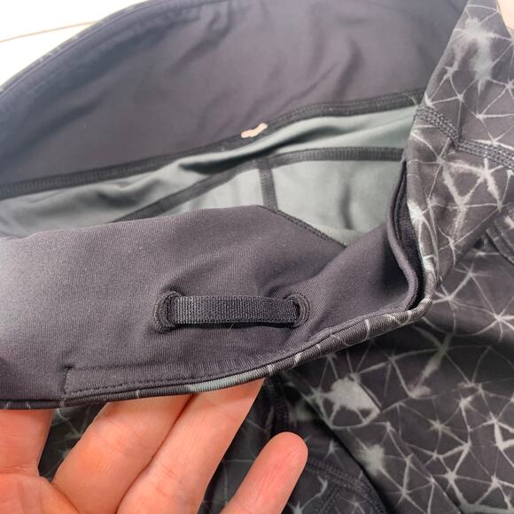 Lululemon Leggings Womens 6 Black Gray Run Top Speed Cropped Athletic Active Gym - Picture 6 of 10